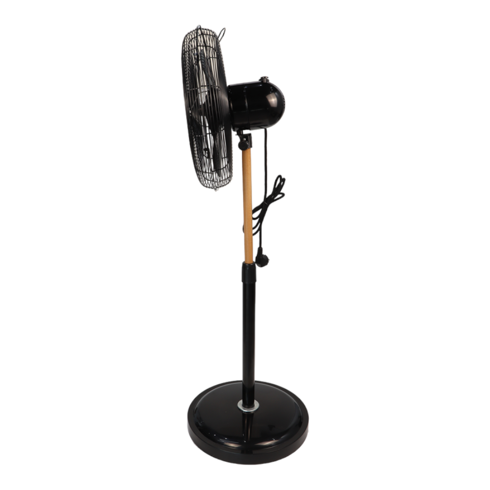 Ventilateur à 5 pales autoportantes avec finitions en bois de style industriel NIKLAS