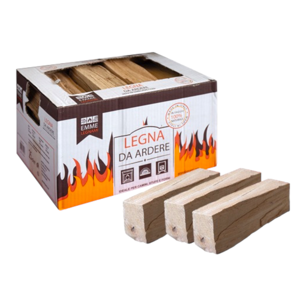 Bois de chauffage en hêtre écologique 25 cm en caisse pour poêles, cheminées et cuisines A1 Plus 