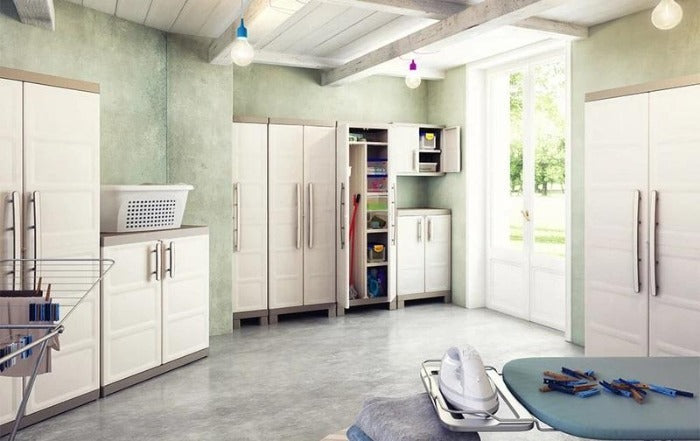 Armadio tuttopiani in resina da esterno o interno con 4 ripiani regolabili Excellence Keter