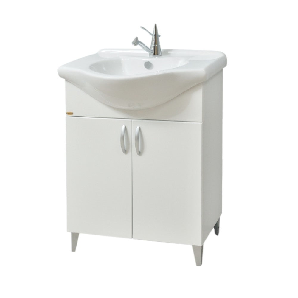 Vasque de salle de bain Luana avec socle et miroir 65x46xH86 cm