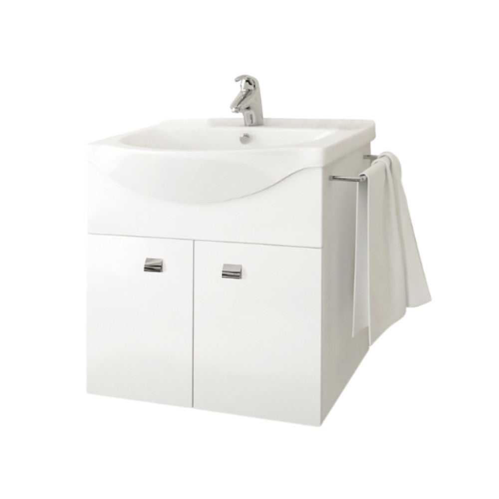 Meuble sous-vasque de salle de bain, lavabo et base 2 portes avec miroir lumineux LED