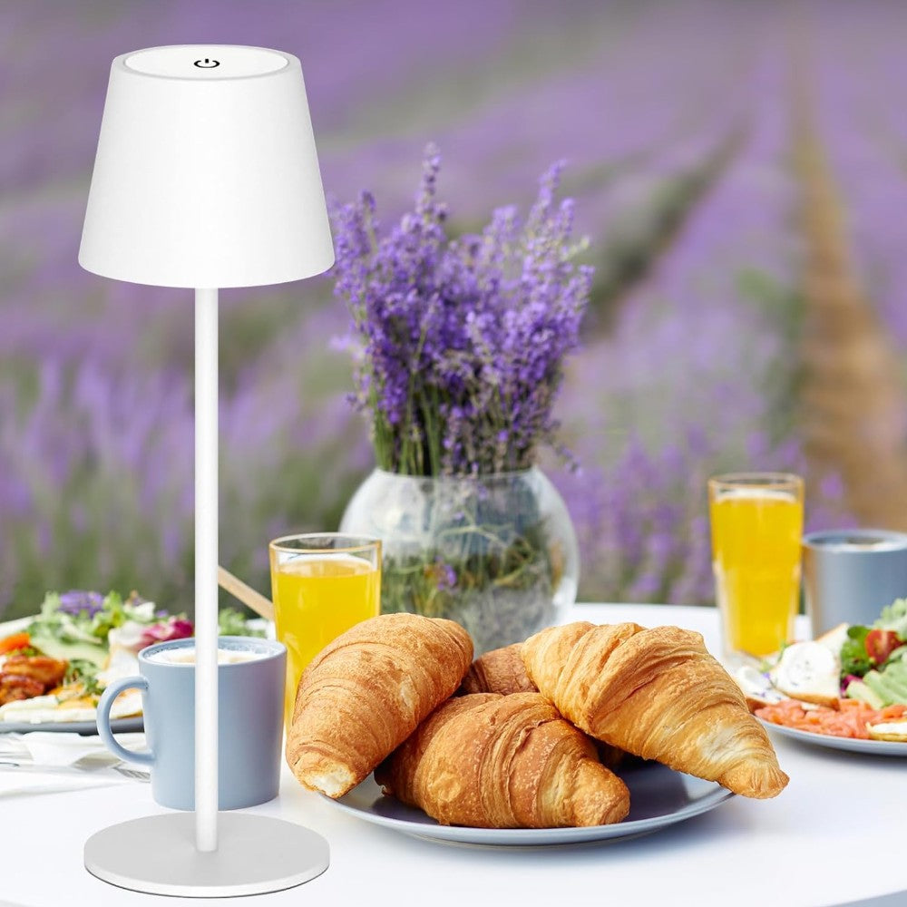 Lampe de table LED rechargeable blanche - mm.105x360h.