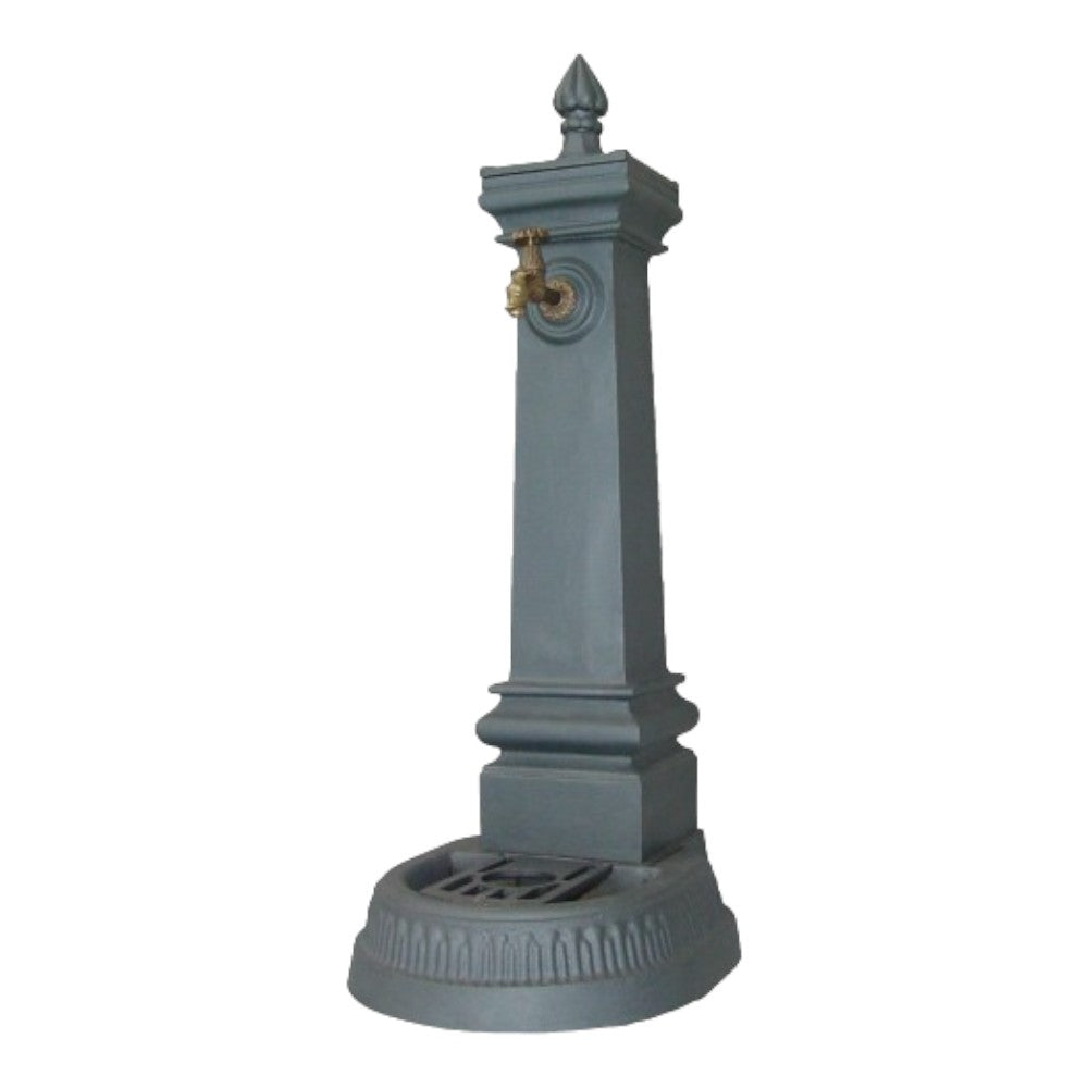 Fontaine d'extérieur au sol de jardin en fonte anthracite 41x37xH100 cm
