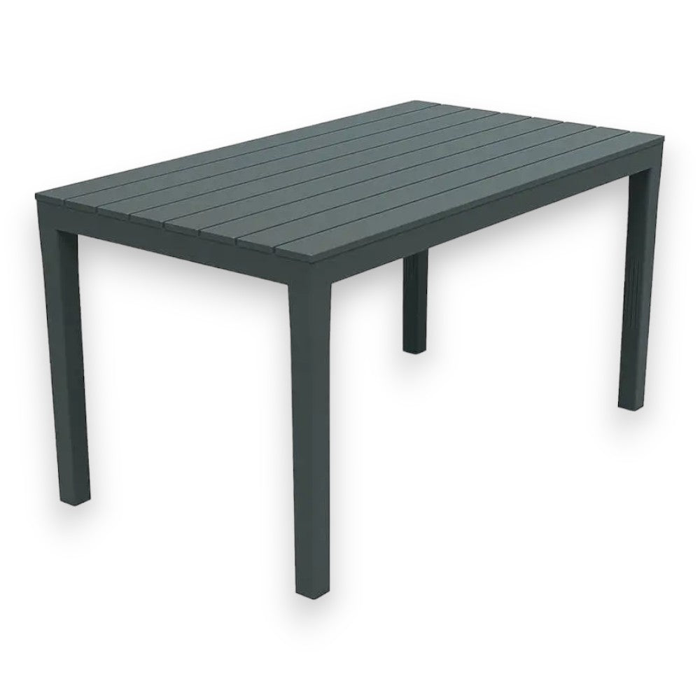 Table rectangulaire modulable intérieure et extérieure anthracite 138x80xH72 cm