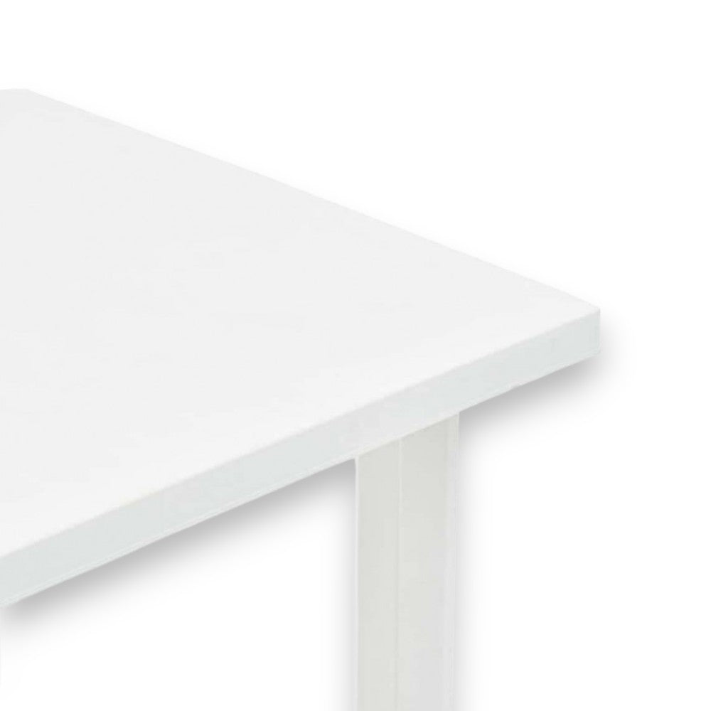 Table d'extérieur modulable rectangulaire en polypropylène blanc 80x75xH72 cm