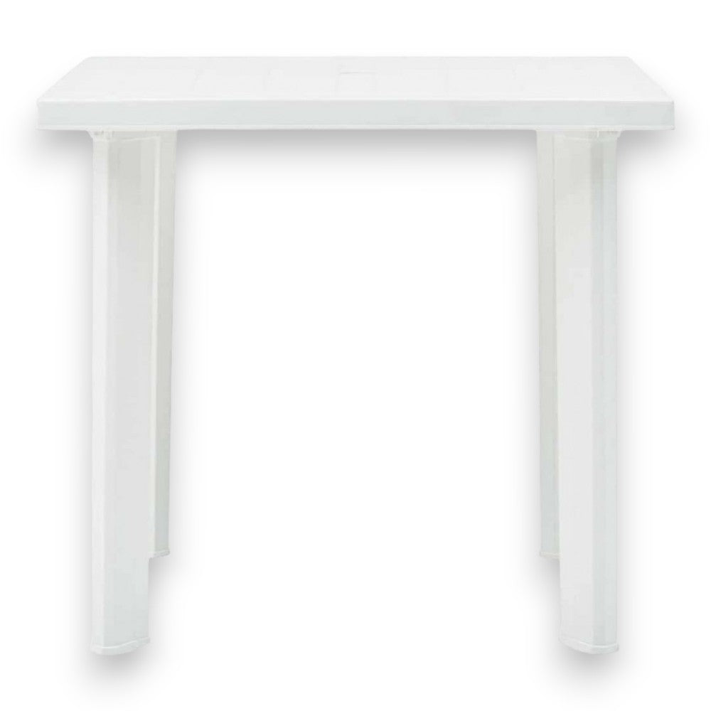 Table d'extérieur modulable rectangulaire en polypropylène blanc 80x75xH72 cm