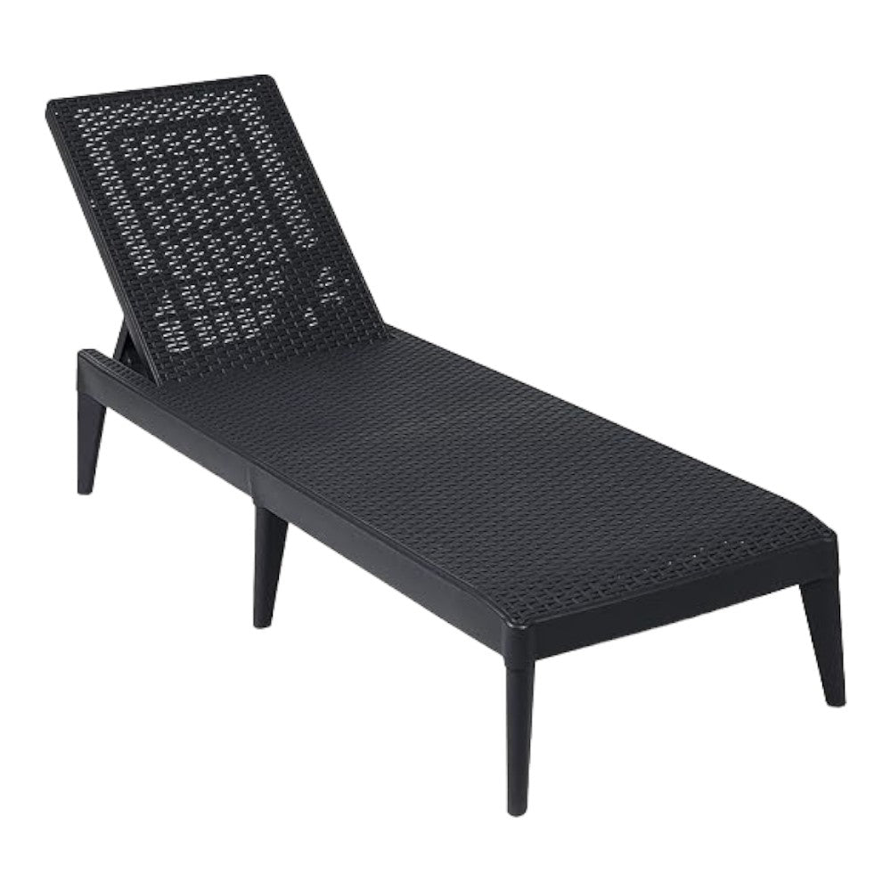 Lit inclinable en résine finition rotin 60x186xH29 cm
