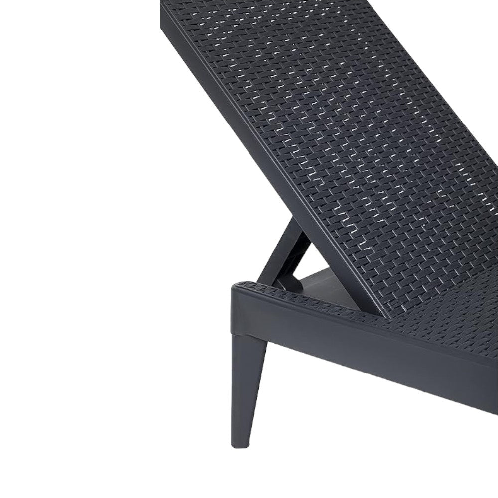 Lit inclinable en résine finition rotin 60x186xH29 cm