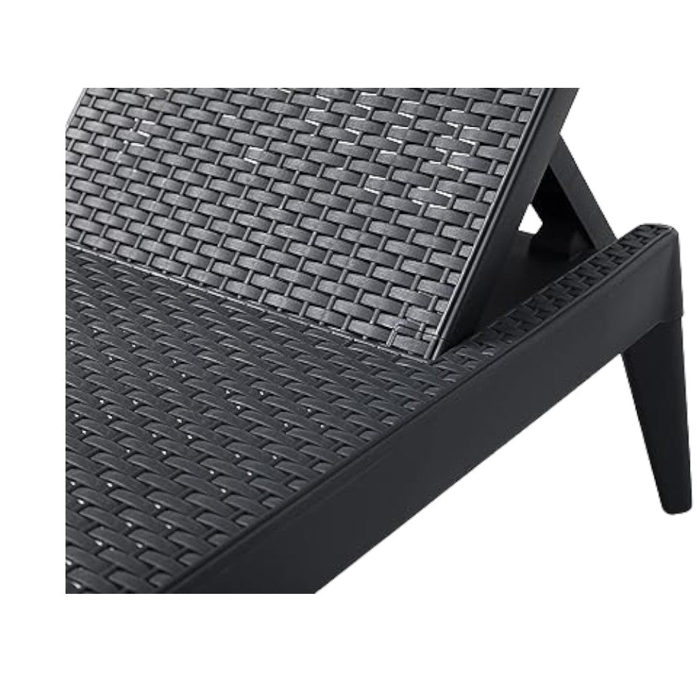 Lit inclinable en résine finition rotin 60x186xH29 cm