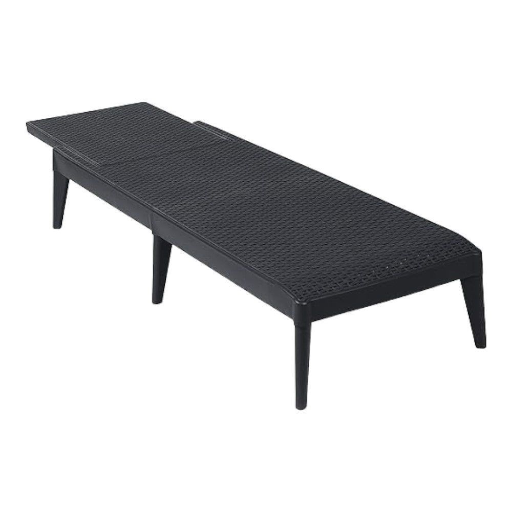 Lit inclinable en résine finition rotin 60x186xH29 cm