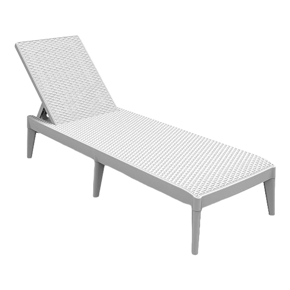 Lit inclinable en résine finition rotin 60x186xH29 cm