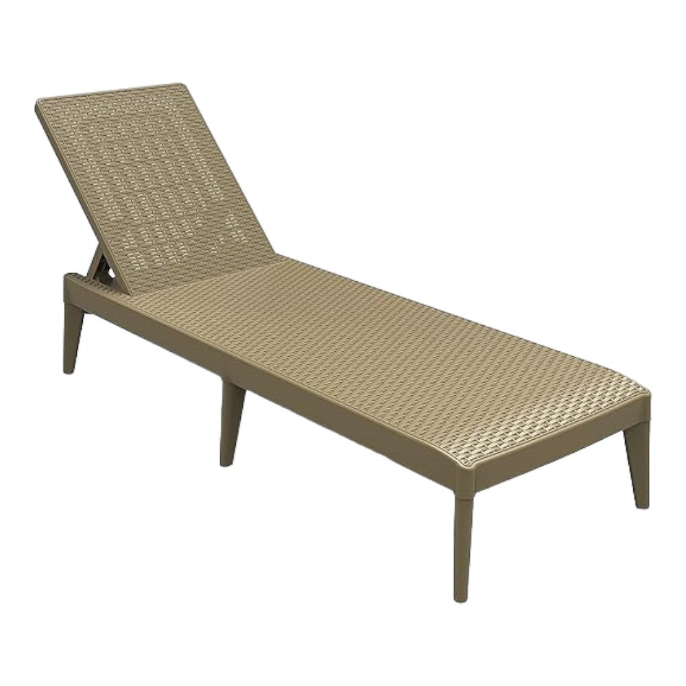 Lit inclinable en résine finition rotin 60x186xH29 cm