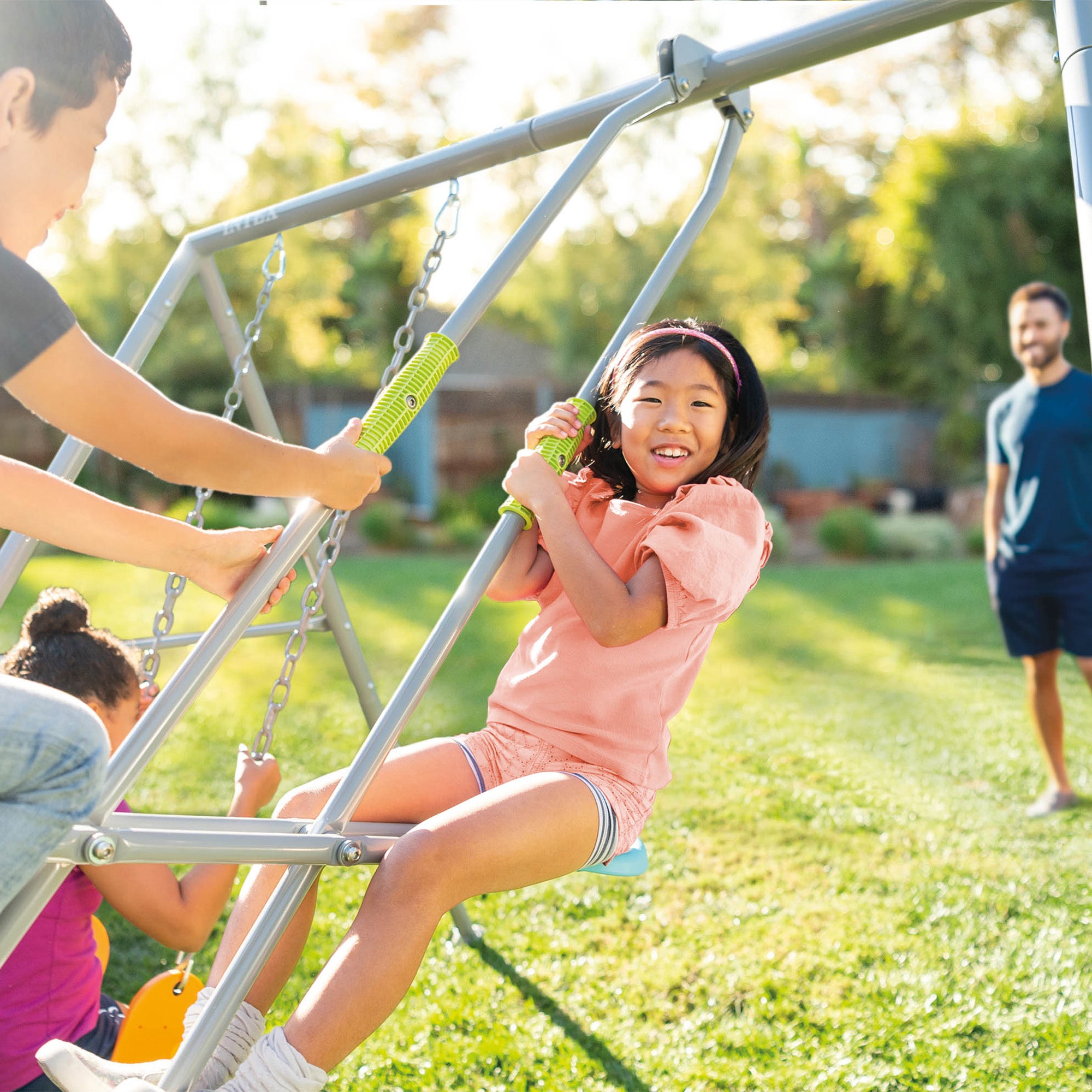 Balançoire de jardin 3 jeux 2 places et balançoire octogonale pour enfants 3-10 ans INTEX 44123 
