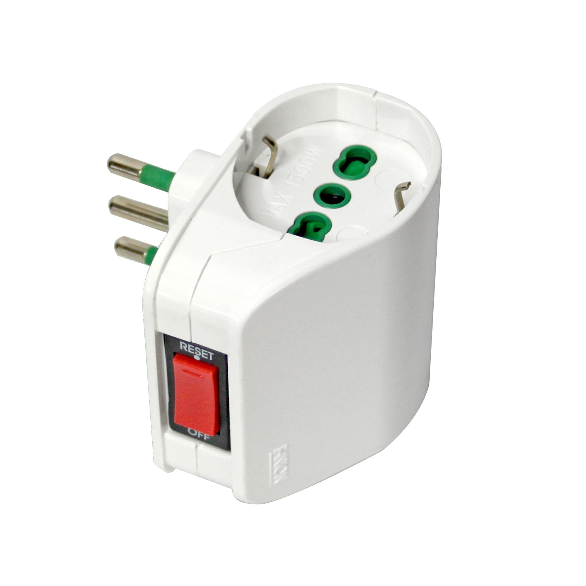 Adaptateur double prise avec interrupteur automatique