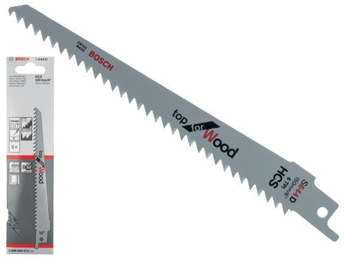Lames de rechange pour scies alternatives, paquet de 5, coupe du bois Bosch S 644 D