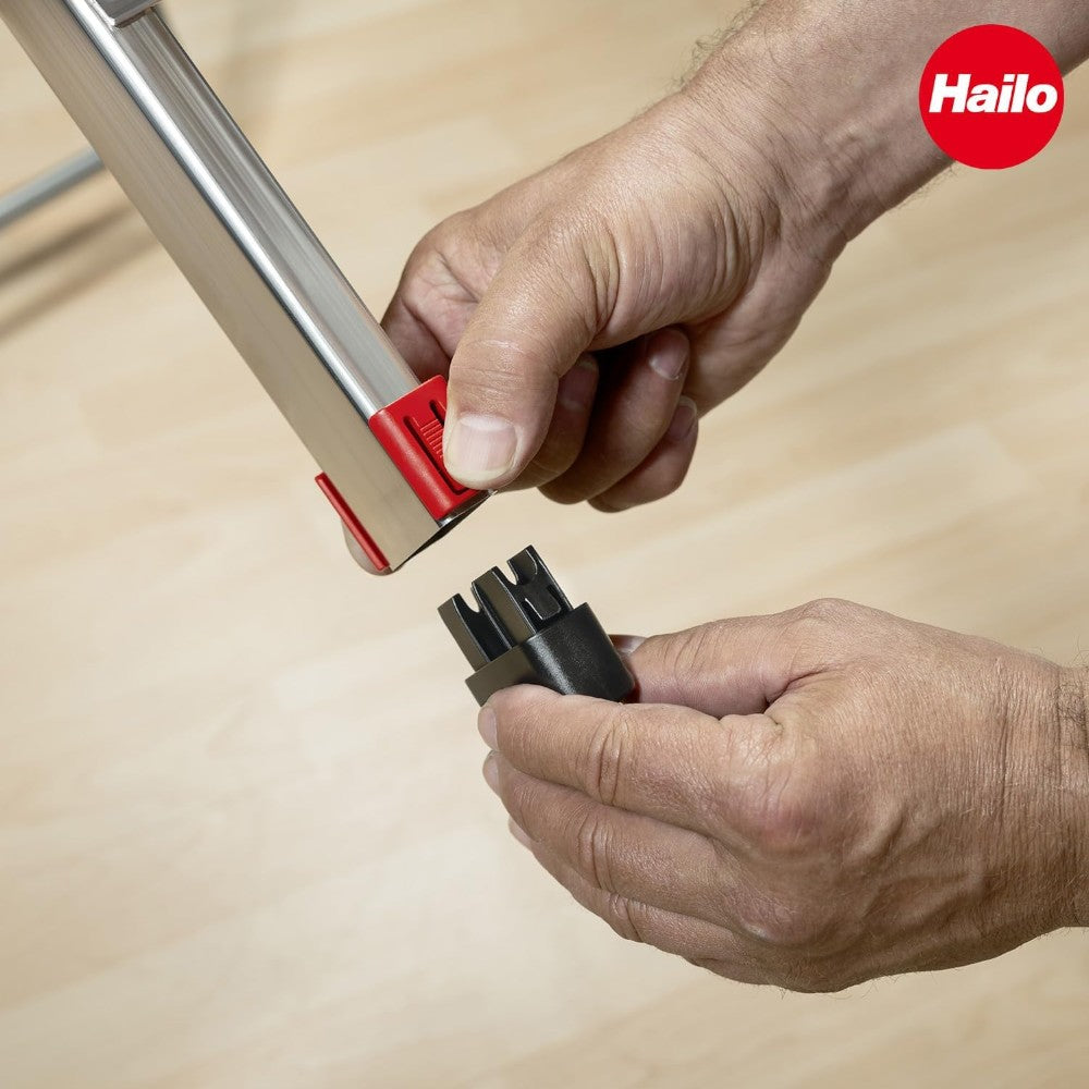 Kit de 4 pieds de remplacement avec supports de fixation pour escabeaux Hailo