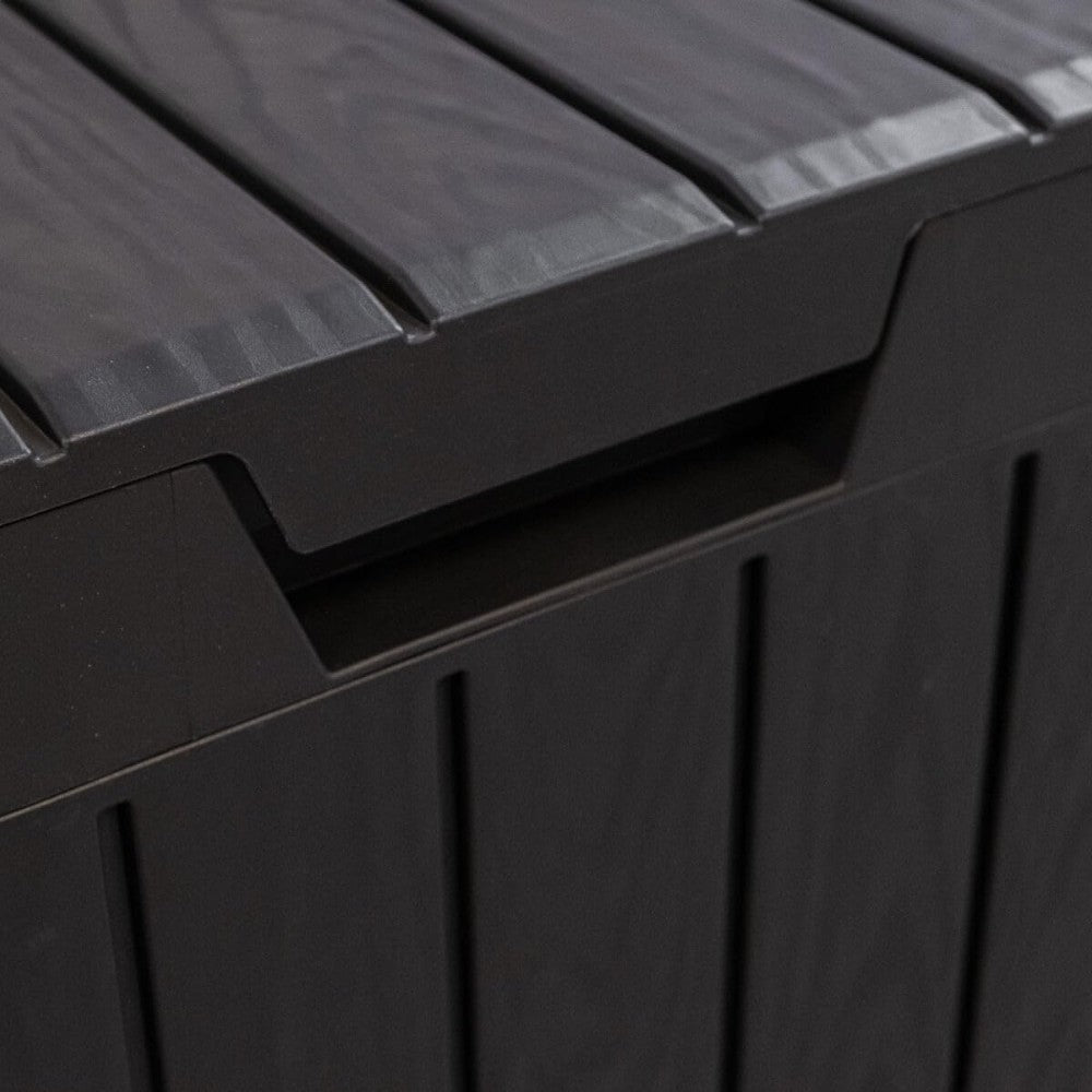 Poubelle de jardin en résine 80 litres avec porte-sac et fermeture à pression Rio Garden anthracite TOOMAX