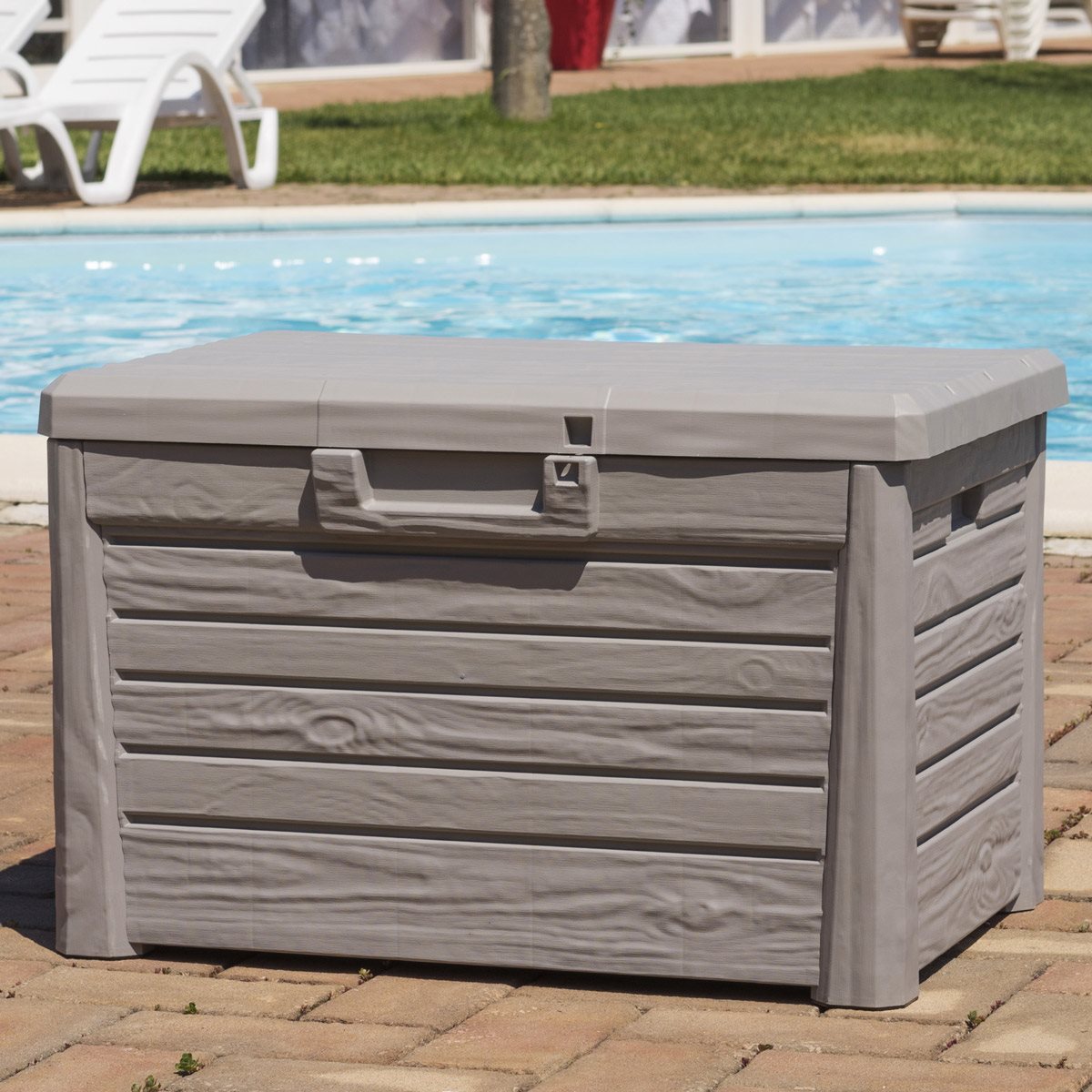 Malle en résine avec couvercle73x46x50 Coffre polyvalent Florida Compact