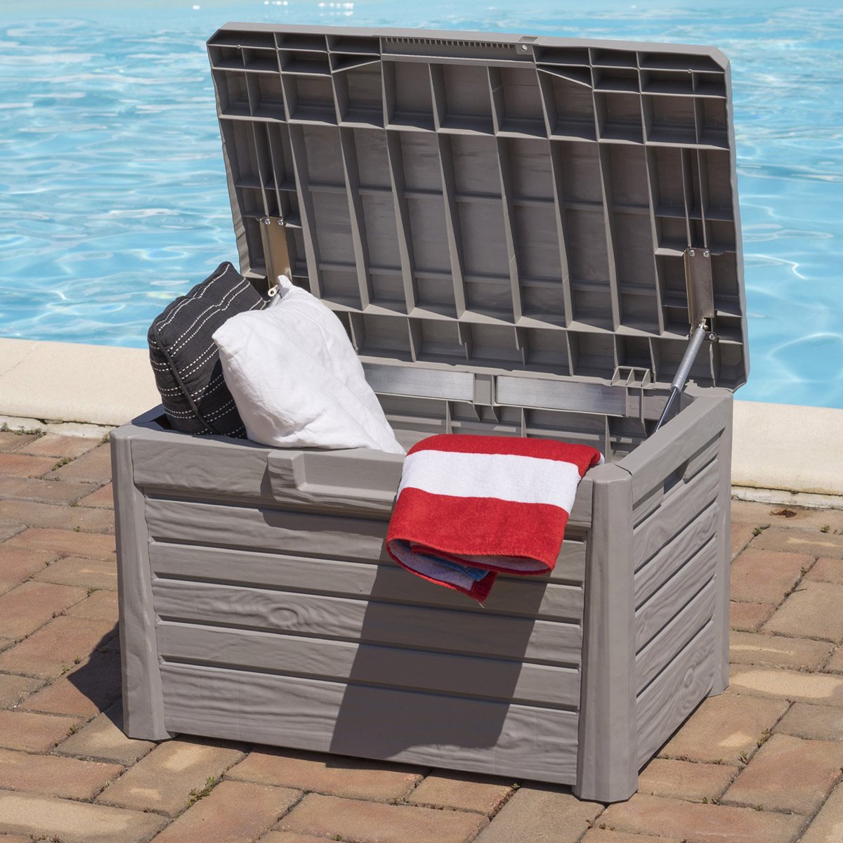 Malle en résine avec couvercle73x46x50 Coffre polyvalent Florida Compact