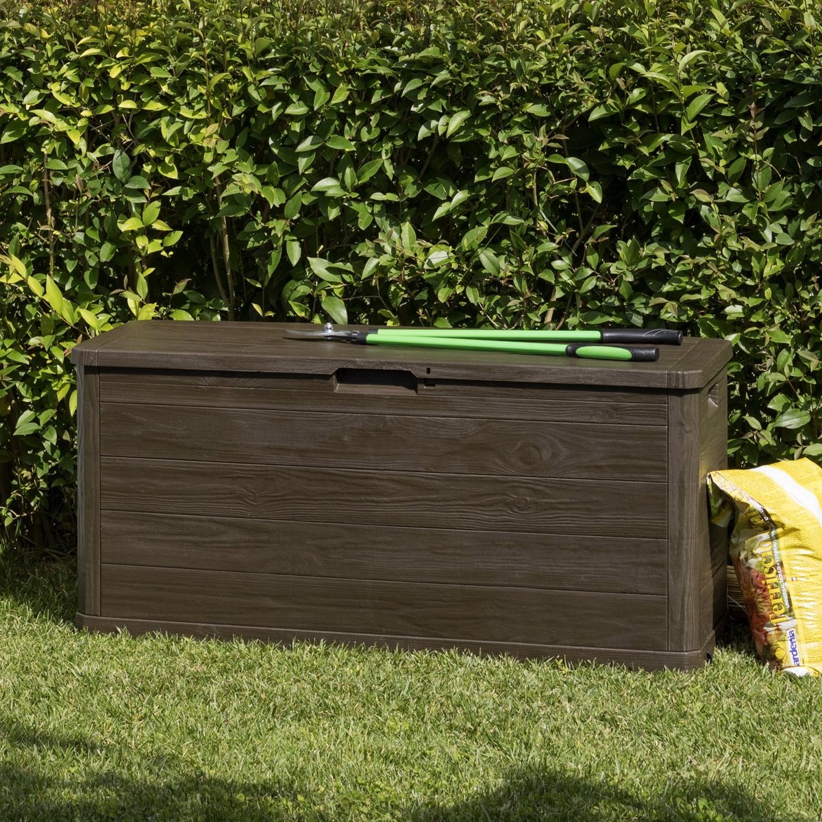 Malle 120x45x56 coffre polyvalent en résine effet bois Woody's resin