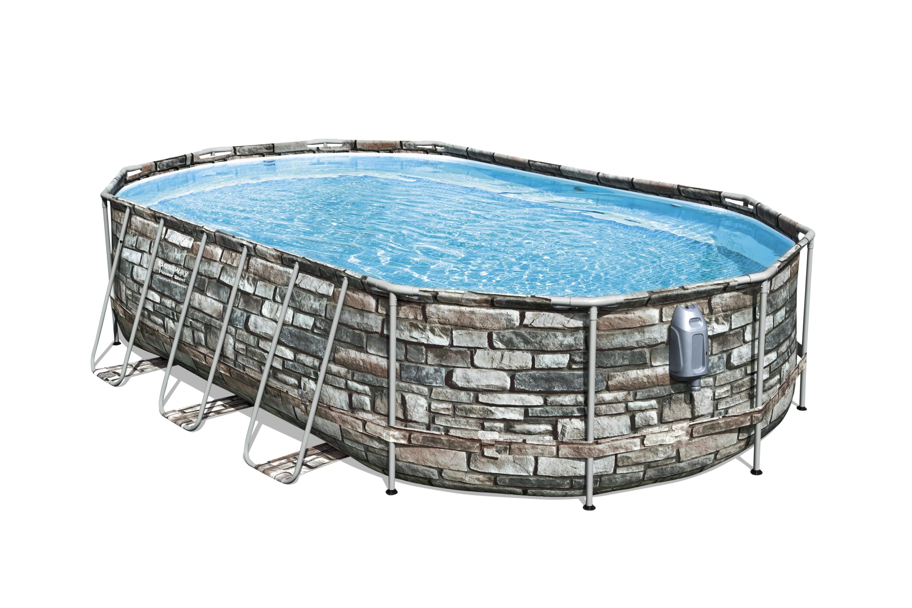 Piscine ovale Power Steel Comfort Jet d'hydromassage 610X366X122 Bestway 56719
