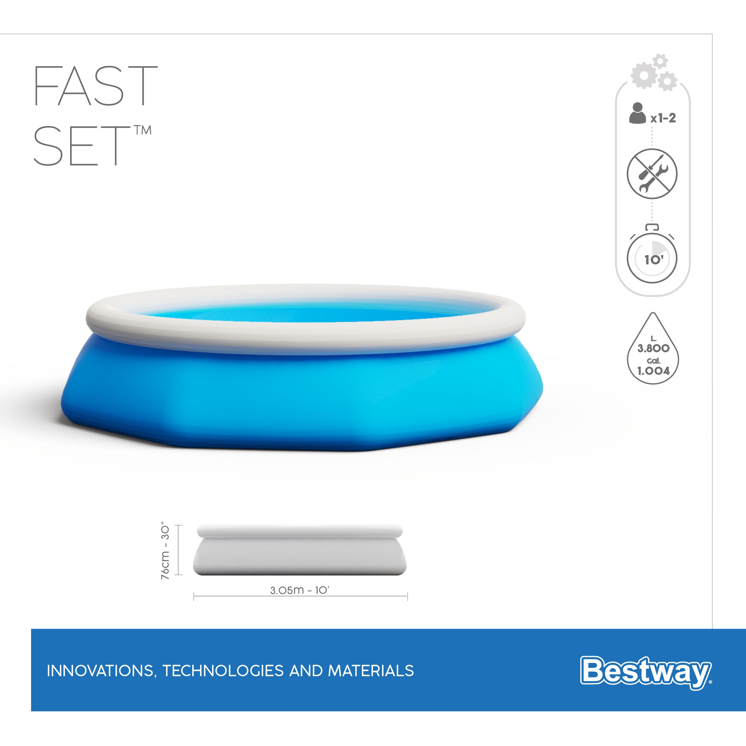 Piscine ronde autoportante 305x76 Bestway 57266 