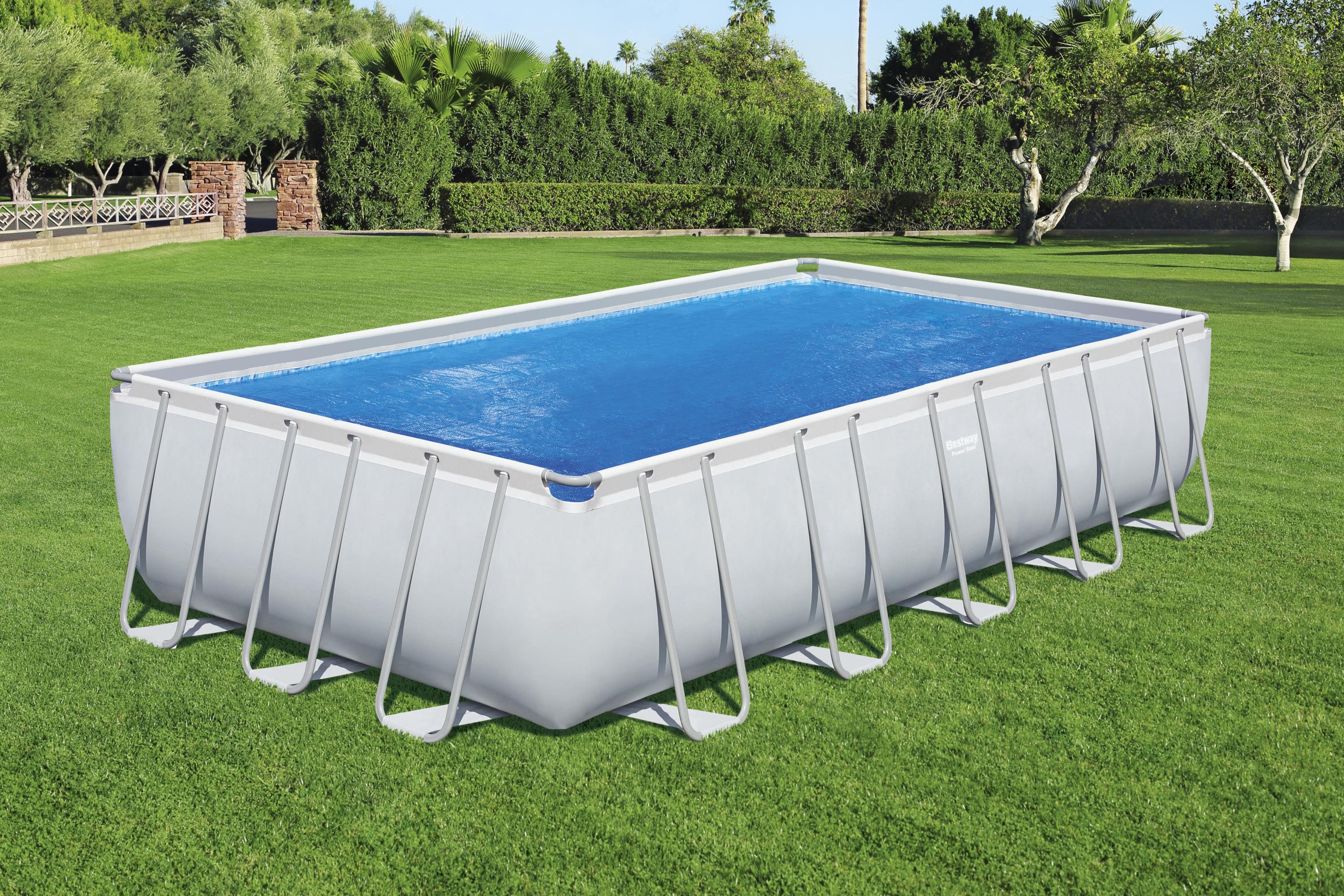 Couverture solaire thermique pour piscine rectangulaire 732x366x132 cm Besyway 58228