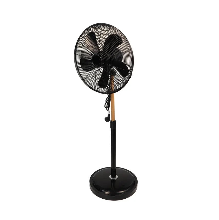 Ventilateur à 5 pales autoportantes avec finitions en bois de style industriel NIKLAS