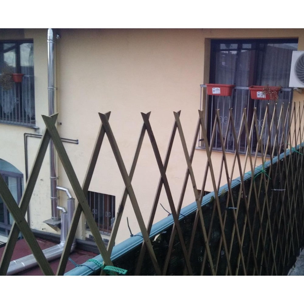 Treillage d'intérieur extensible 120xH180 cm en bois imprégné pour terrasses et balcons