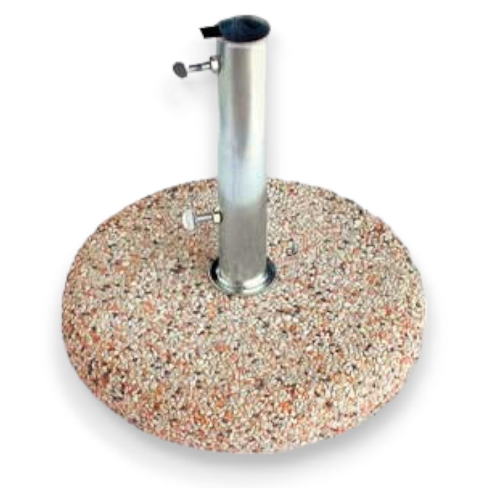 Base ronde pour parasol avec tube central en métal 