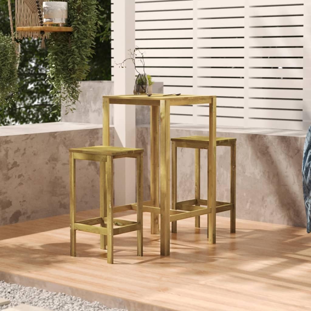 Table haute de bar, pub et club d'extérieur 60x60x110 cm en bois de pin imprégné à peindre Trender