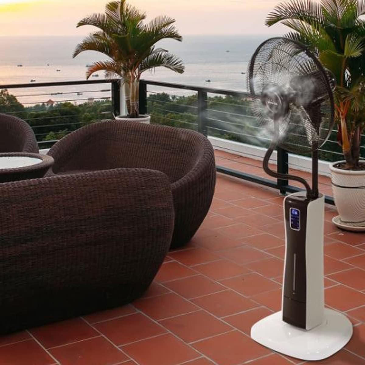 Nebula Fan Plus Ventilateur évaporatif numérique à 5 pales avec roues et réservoir d'eau