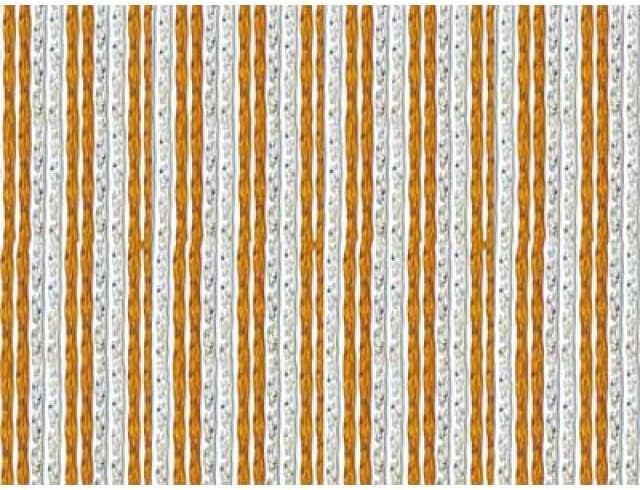 Rideau anti-mouches en PVC bicolore Havane et cristal, modèle iris, 120x220 cm
