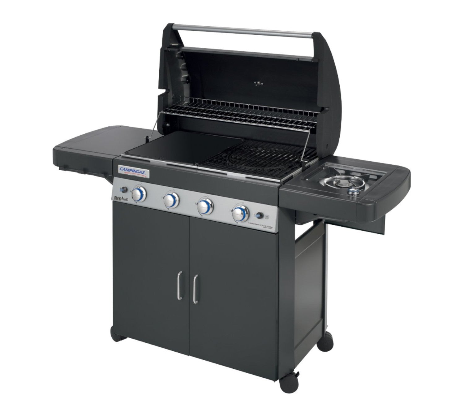 Barbecue familial à gaz 4 feux latéraux et double grille de cuisson avec plaque 4 SERIES CLASSIC LS PLUS DG