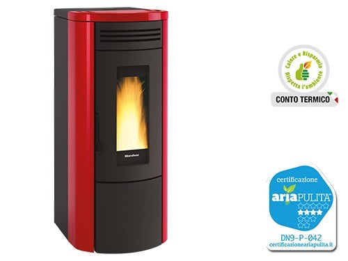 Poêle à pellets 17 kW avec revêtement en acier Costanza Idro Bordeaux