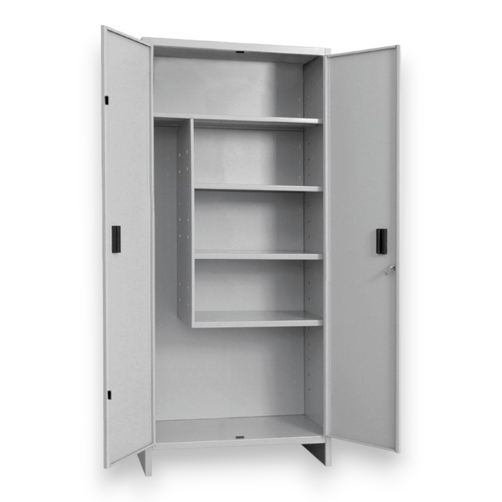 Armoire à balais en métal verrouillable à 2 portes Pratiko Prometal