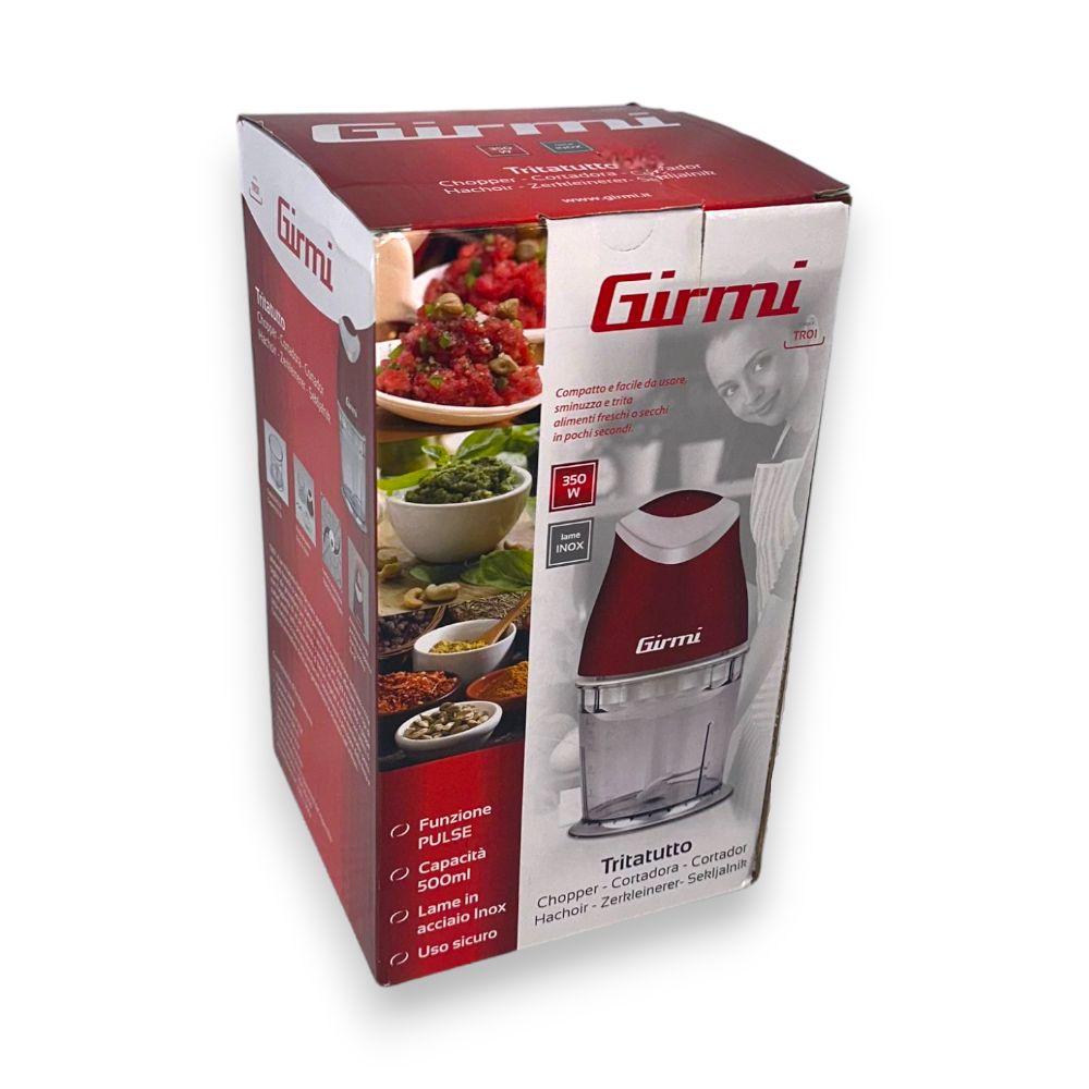 Hachoir électrique à pression 500 ml avec lames en acier inoxydable GIRMI TR01 
