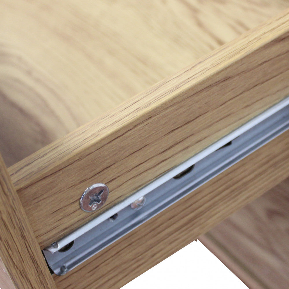 Comodino in legno naturale design moderno con cassetto e ripiano per camera da letto