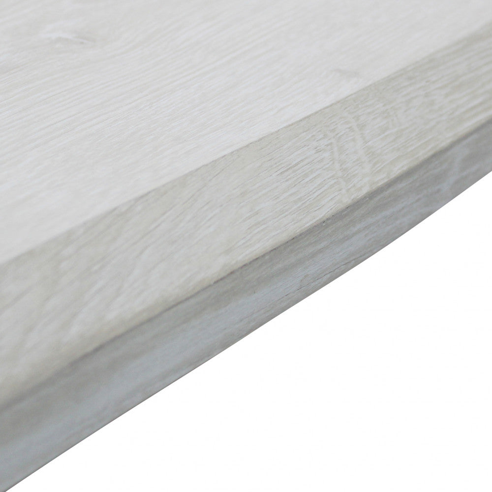 Tavolo rettangolare con struttura in metallo e piano in mdf bianco effetto pietra 90x160xH75 cm Dabber