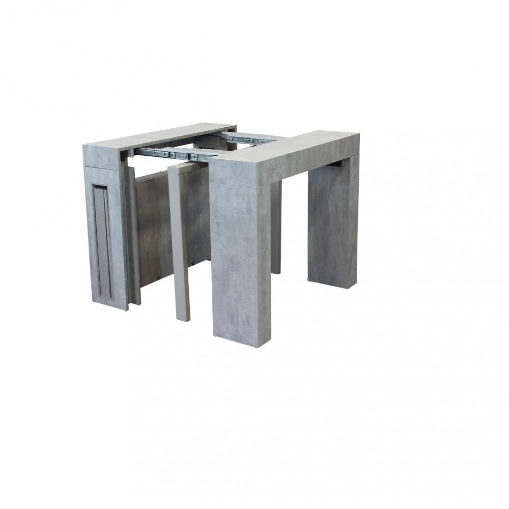 Tavolo consolle allungabile salvaspazio in mdf con struttura in metallo 90x45/300xH75 cm Napoca