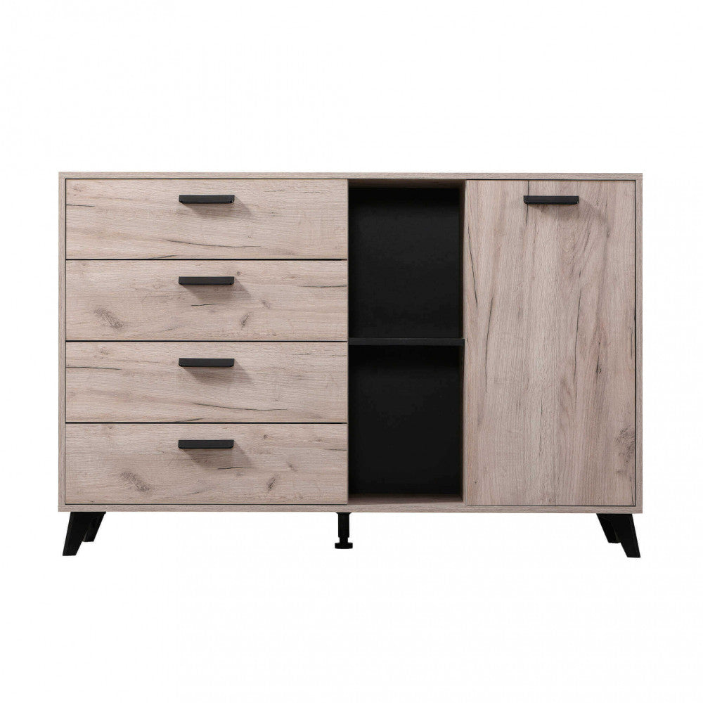 11008659 Armoire Umbria gris et chêne noir