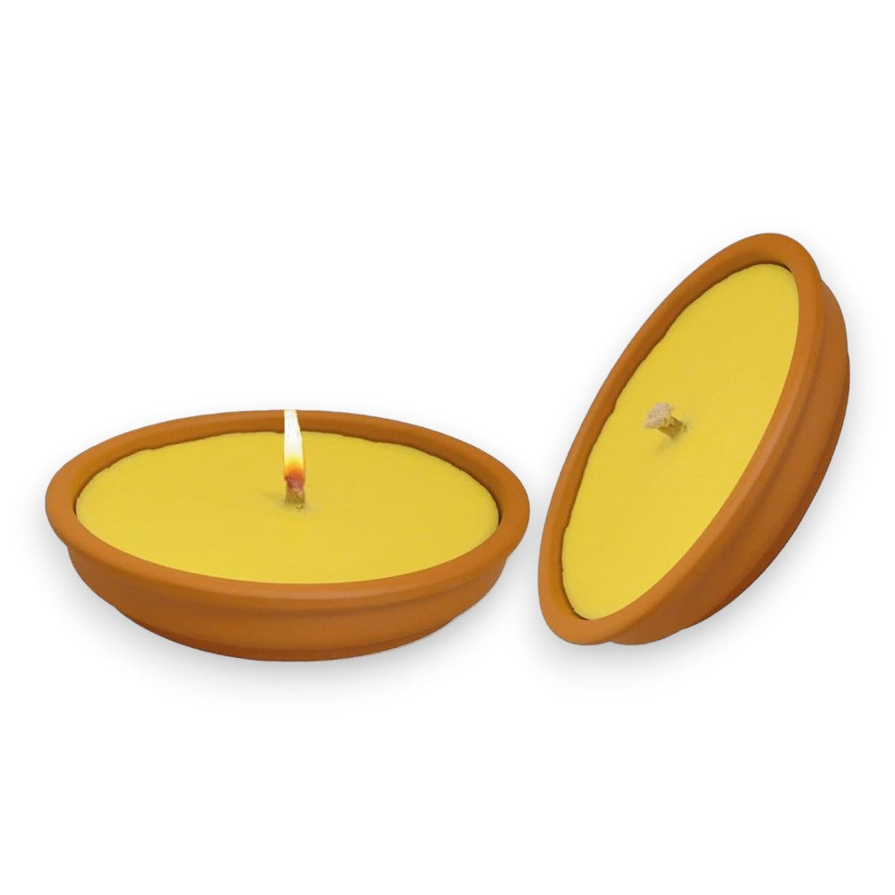 Torche en terre cuite anti-moustiques à la citronnelle pour l'extérieur