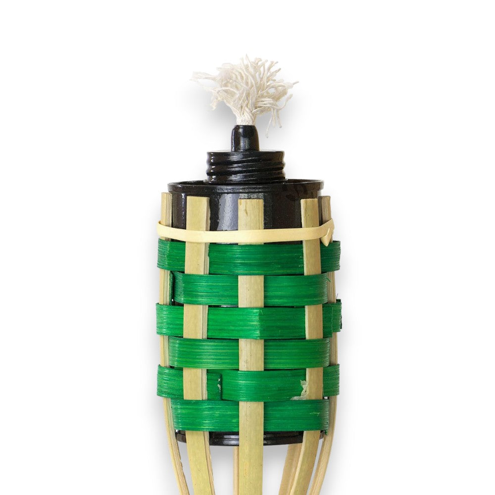 Torche de table anti-moustiques en bambou avec base de support pour usage extérieur