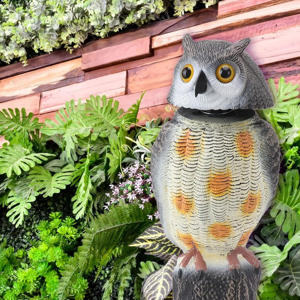 Épouvantail hibou 42 cm pour oiseaux d'extérieur