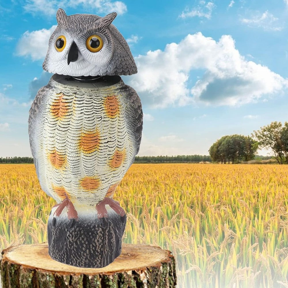 Épouvantail hibou 42 cm pour oiseaux d'extérieur