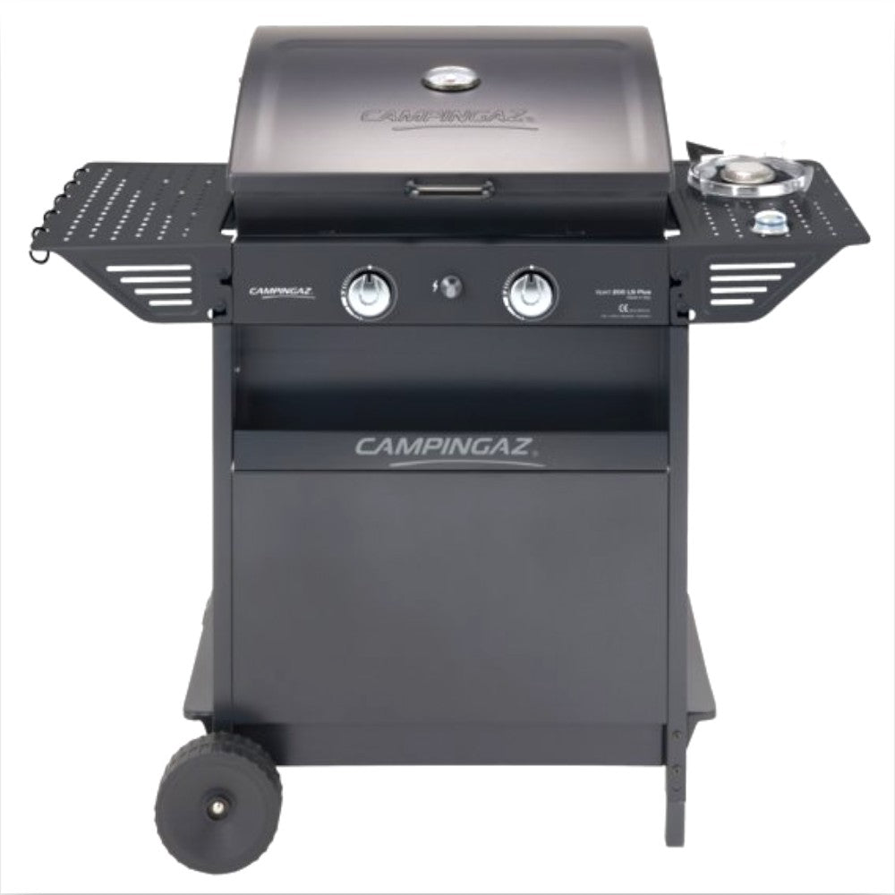 Barbecue a gas con ruote 2 bruciatori in acciaio e fornello laterale XPERT 200 LS PLUS