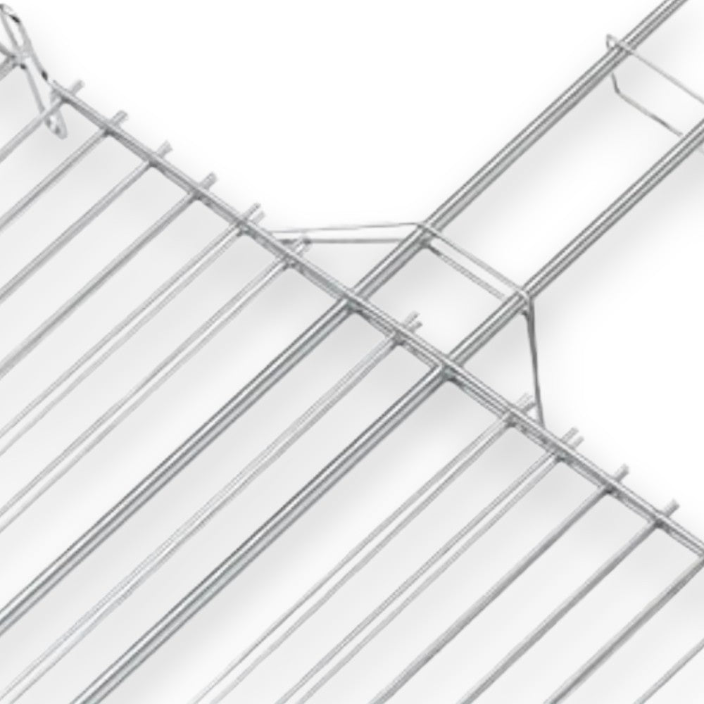 Double grille à barres verticales pour barbecues en acier