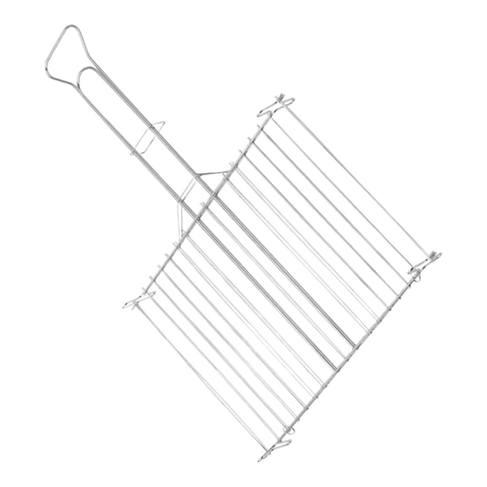 Double grille à barres verticales pour barbecues en acier