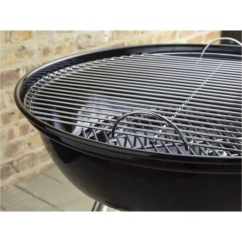 Barbecue à charbon rond avec roulettes et grille en acier chromé d'origine WEBER COMPACT KETTLE