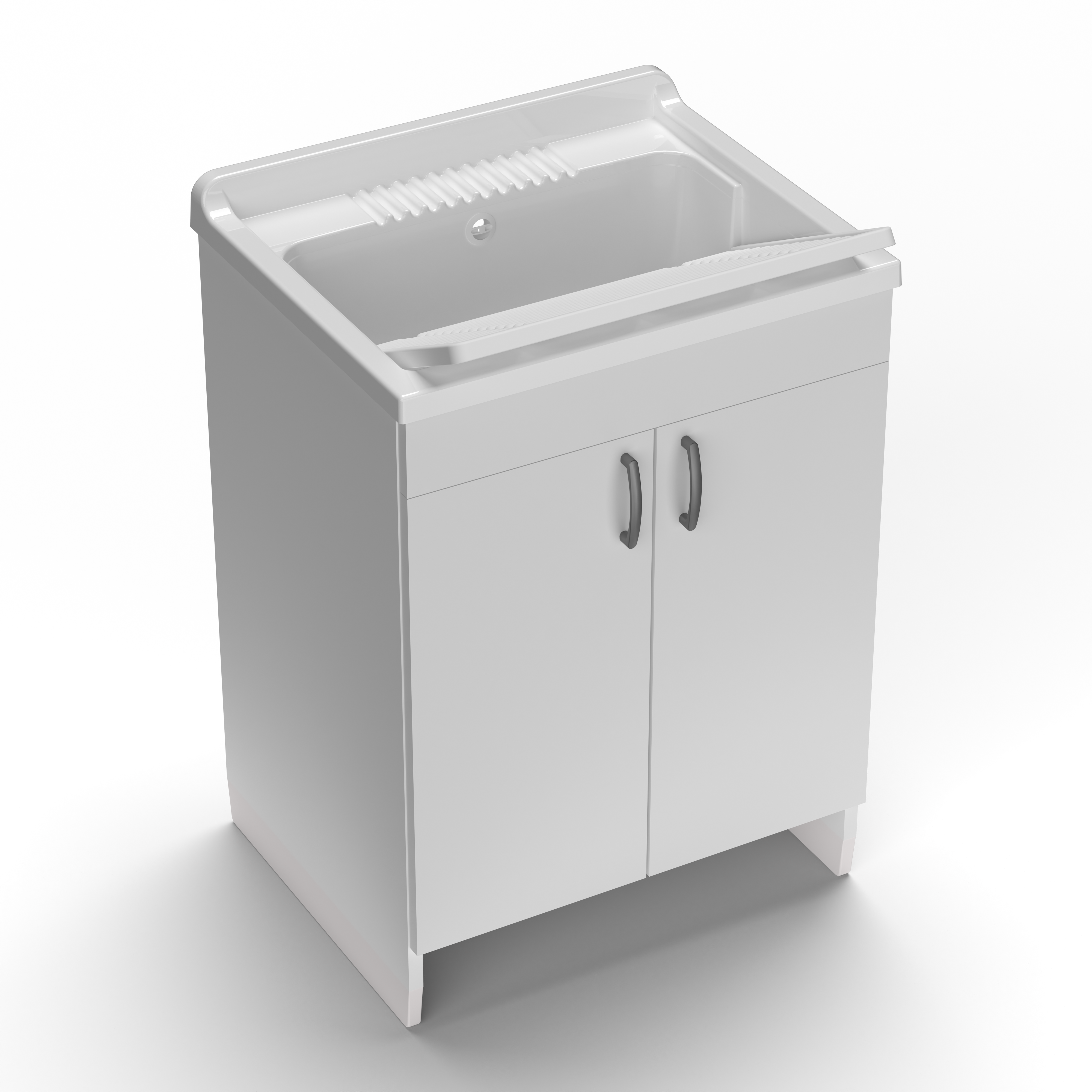 Lavabo en bois mélaminé et panneau en polypropylène - cm.60x50x85h.